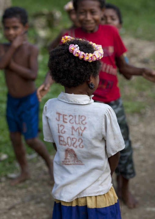 Girl with flowers in the hair, Milne Bay Province, Trobriand Island, Papua New Guinea