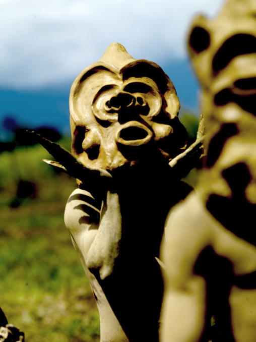 Mudman from Asaro during a sing-sing, Western Highlands Province, Mount Hagen, Papua New Guinea