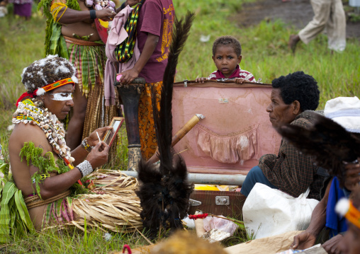 Melpa tribe woman makeup during a sing-sing, Western Highlands Province, Mount Hagen, Papua New Guinea