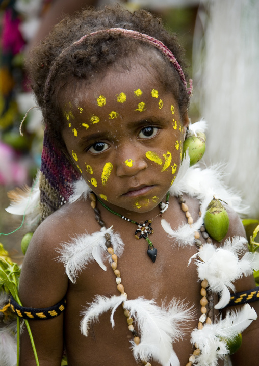 Highlander boy with traditional makeup during a sing-sing, Western Highlands Province, Mount Hagen, Papua New Guinea