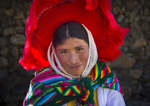 Woman In Traditional Clothing, Qoyllur Riti Festival, Ocongate Cuzco, Peru