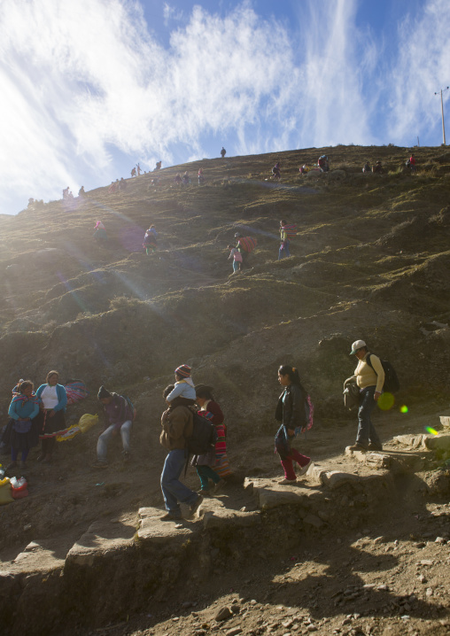 People Going To The Qoyllur Riti Festival In The Mountain, Ocongate Cuzco, Peru