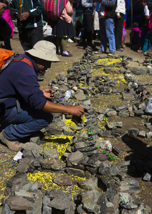 Small Stone Houses And Plots , Qoyllur Riti Festival, Ocongate Cuzco, Peru