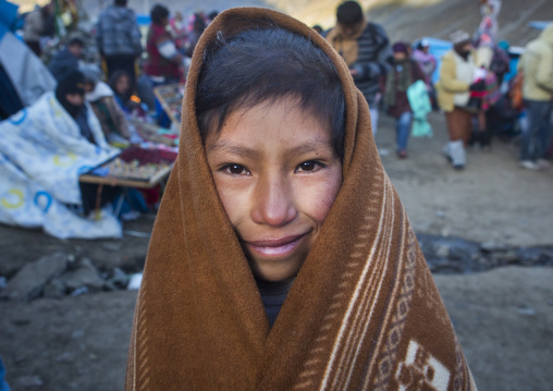 Peruvian Kid In The Cold Morning, Qoyllur Riti Festival, Ocongate Cuzco, Peru