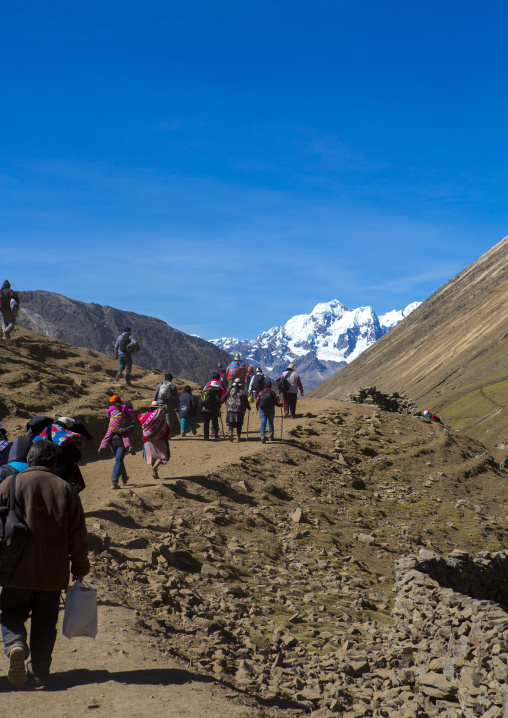 People Going To The Qoyllur Riti Festival In The Mountain, Ocongate Cuzco, Peru