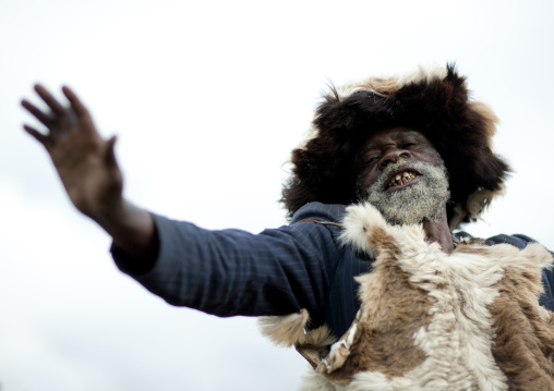 Intore witchdoctor, Lake Kivu, Ibwiwachu, Rwanda