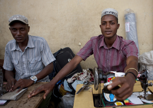 Rwandan tailors in the market, Lake Kivu, Gisenye, Rwanda