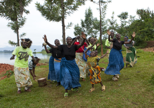 Rwandan women performing a traditional dance, Lake Kivu, Nkombo, Rwanda