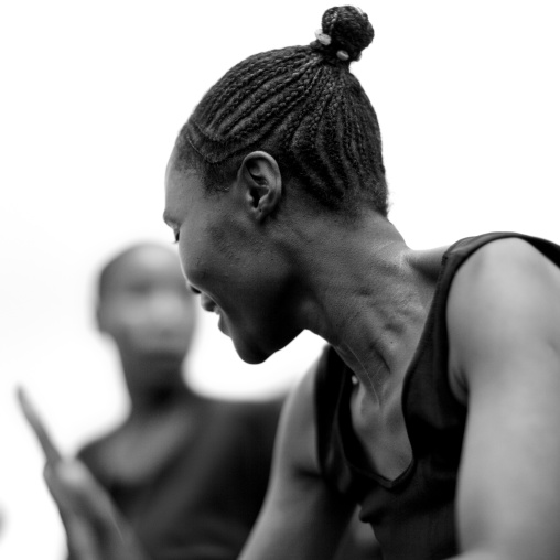 Traditional dance during a folklore event in a village, Lake Kivu, Nkombo, Rwanda