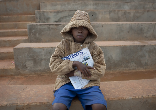 Rwandan boy with hot clothes, Kigali Province, Kigali, Rwanda