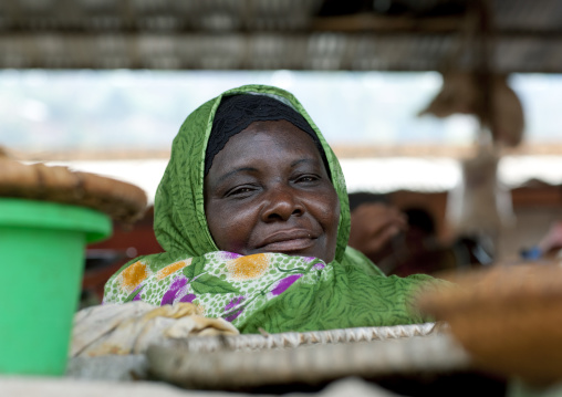 Rwandan woman in traditional clothing, Kigali Province, Kigali, Rwanda