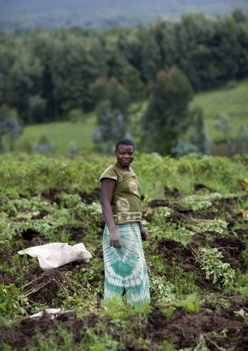 Rwandan girl in the volcanoes national park, Northwest Province, Rehengeri, Rwanda