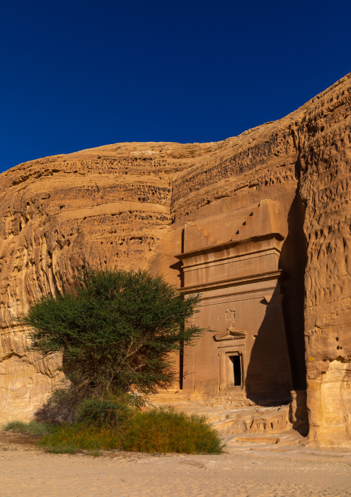 Qasr al Bint palace of the daughter in Madain Saleh, Al Madinah Province, Alula, Saudi Arabia