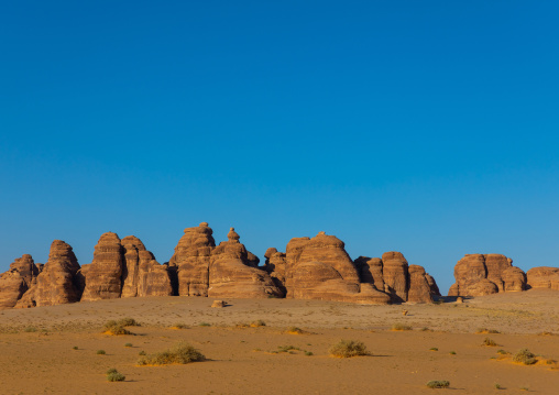 Rocky landscape of Madain Saleh, Al Madinah Province, Alula, Saudi Arabia