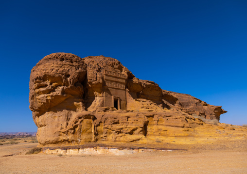 Nabataean tombs in al-Hijr archaeological site in Madain Saleh, Al Madinah Province, Alula, Saudi Arabia