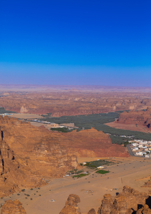 Oasis in the middle of the wadi al-Qura, Al Madinah Province, Alula, Saudi Arabia