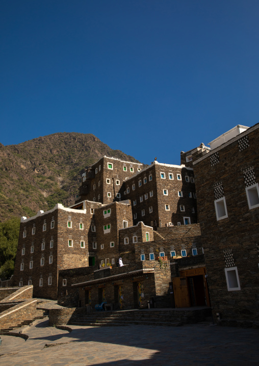 Multi-storey houses made of stones, Asir province, Rijal Alma, Saudi Arabia