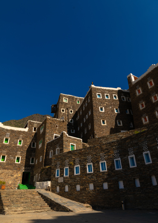 Multi-storey houses made of stones, Asir province, Rijal Alma, Saudi Arabia