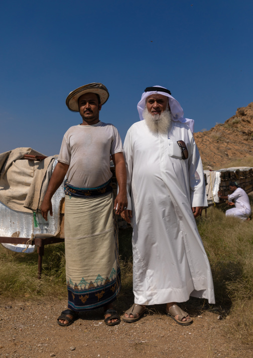 Saudi beekeepers working in the beehives, Jizan province, Addarb, Saudi Arabia