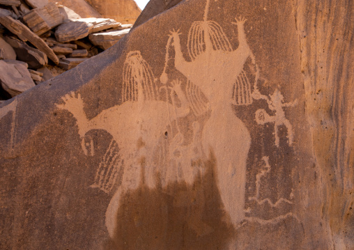 Petroglyphs of Aliya the goddess of fertility, Najran Province, Thar, Saudi Arabia