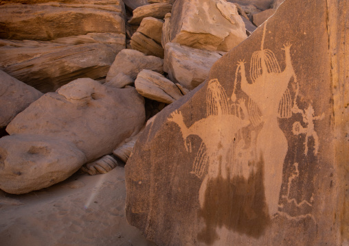 Petroglyphs of Aliya the goddess of fertility, Najran Province, Thar, Saudi Arabia