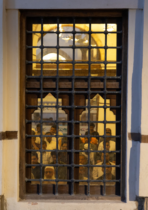 Men praying in a mosque, Mecca province, Jeddah, Saudi Arabia