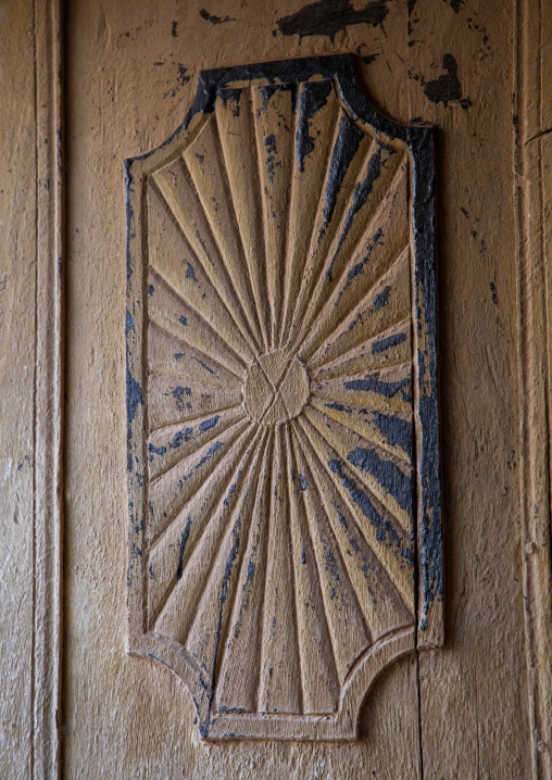 Ahmed Munawar Refa house wooden door, Red Sea, Farasan, Saudi Arabia