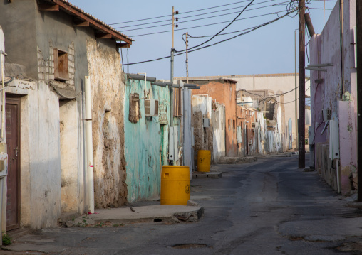 Water tanks in the street, Red Sea, Farasan, Saudi Arabia