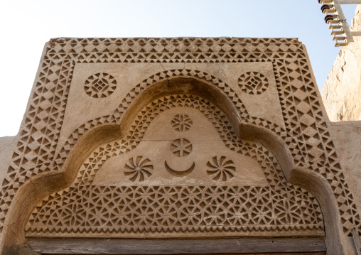 Doorway gypsum decoration of a farasani house, Red Sea, Farasan, Saudi Arabia