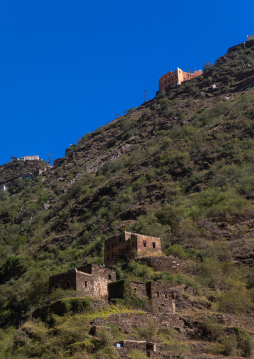 Old stone houses in the mountains, Jizan Province, Addayer, Saudi Arabia