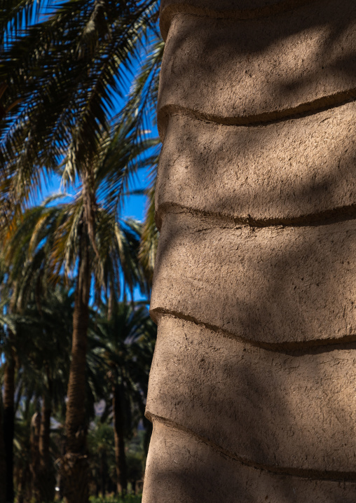 Traditional old mud house wall, Najran Province, Najran, Saudi Arabia