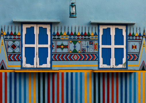 Al-qatt al-asiri traditionally wall decoration in muftaha village art gallery, Asir province, Abha, Saudi Arabia