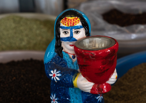 Incense burner depicting a saudi woman with a niqab, Asir province, Abha, Saudi Arabia