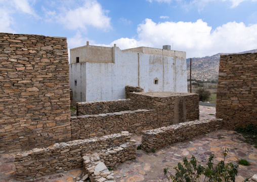 Fortified stone houses in a village, Asir province, Tanomah, Saudi Arabia