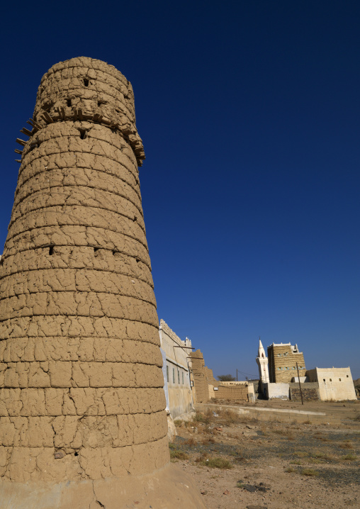 Traditional clay and silt homes in a village, Asir province, Ahad Rufaidah, Saudi Arabia