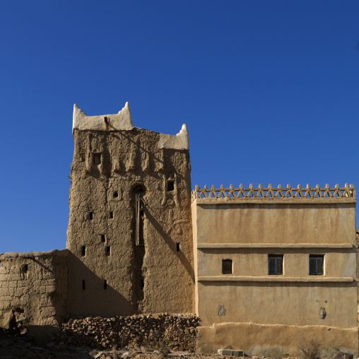 Traditional clay and silt homes in a village, Asir province, Ahad Rufaidah, Saudi Arabia