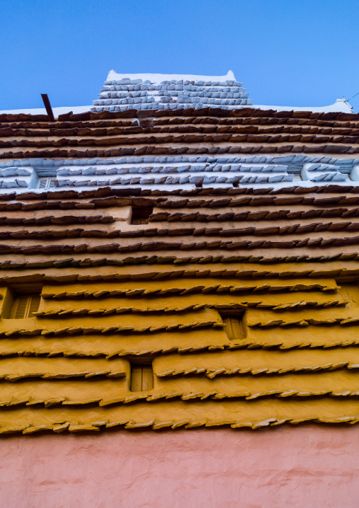 Traditional clay and silt homes in a village, Asir Province, Aseer, Saudi Arabia