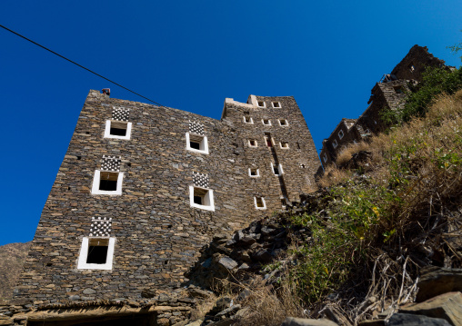 Rijal alma traditional village with typical aseeri architecture, Rijal Almaa Province, Rijal Alma, Saudi Arabia