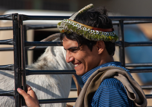 Portrait of a young asiri flower man, Asir province, Al Farsha, Saudi Arabia