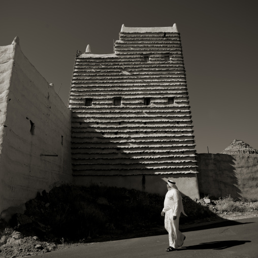 Traditional clay and silt homes in a village, Asir province, Ahad Rufaidah, Saudi Arabia