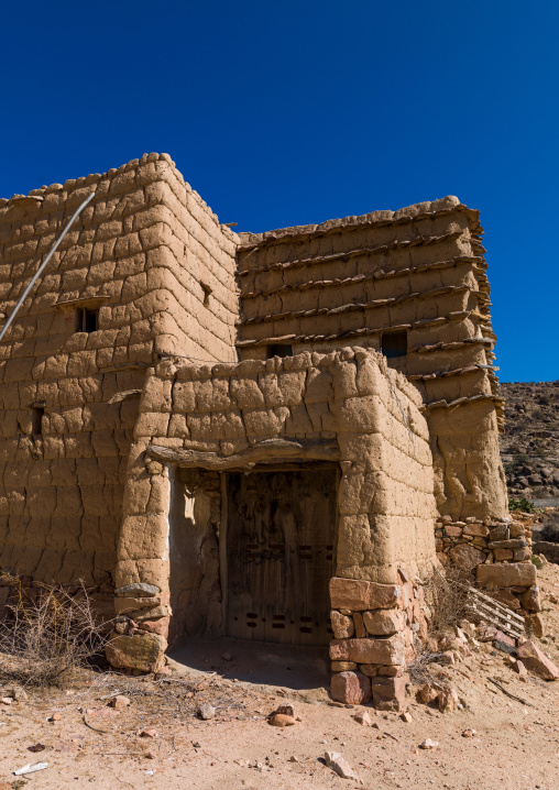 Traditional clay and silt homes in a village, Asir Province, Ahad Rafidah, Saudi Arabia