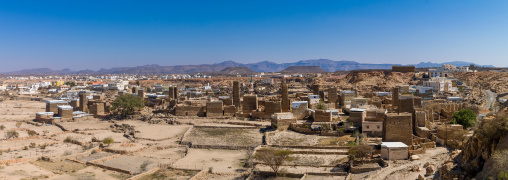 Traditional clay and silt homes in a village, Asir Province, Ahad Rafidah, Saudi Arabia