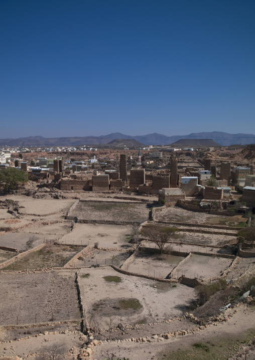 Traditional clay and silt homes in a village, Asir province, Ahad Rufaidah, Saudi Arabia