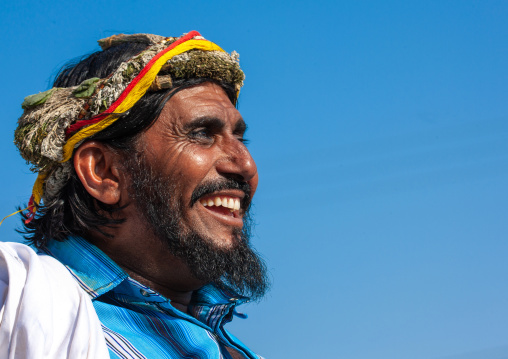 Portrait of an asiri flower man, Asir province, Al Farsha, Saudi Arabia