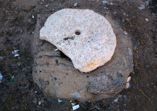 Old stone wheel at oil mill
, Asir Province, Ahad Rafidah, Saudi Arabia