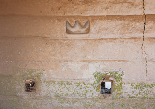 Inside stucco decoration in a traditional house, Asir province, Sarat Abidah, Saudi Arabia