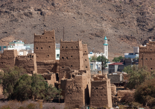 Traditional clay houses in a village, Asir Province, Aseer, Saudi Arabia