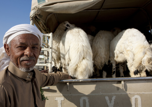 Saudi man in the animal market, Najran Province, Najran, Saudi Arabia