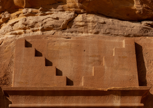 Top of a nabataean tomb in madain saleh archaeologic site, Al Madinah Province, Al-Ula, Saudi Arabia