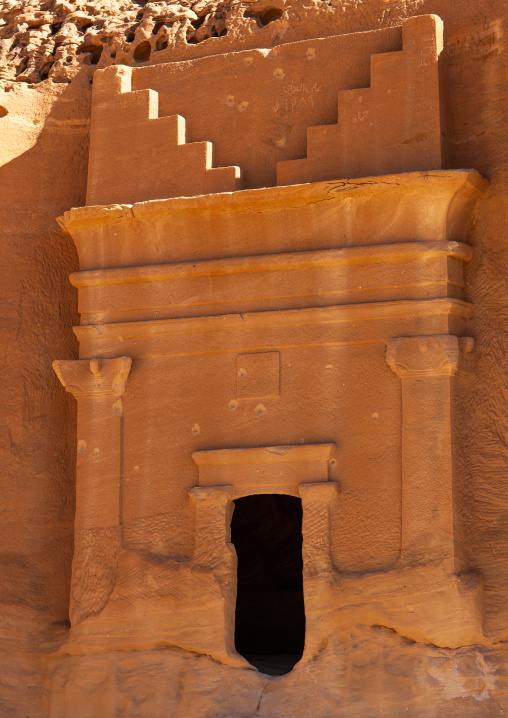 Nabataean tomb in madain saleh archaeologic site, Al Madinah Province, Al-Ula, Saudi Arabia